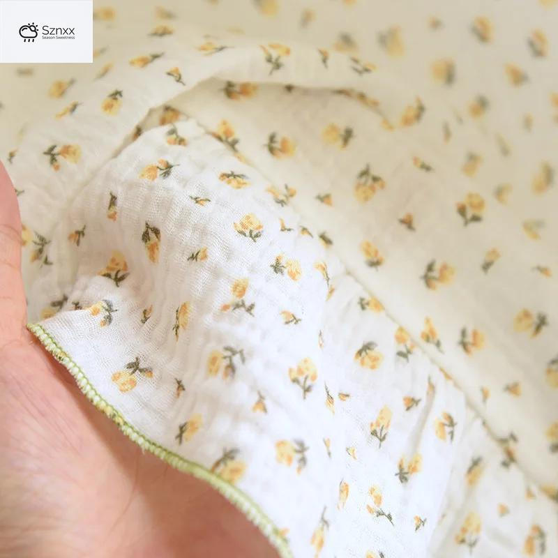 Floral Cotton Crepe Short Sleeve Summer Nightdress