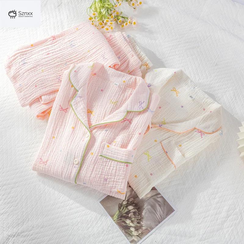 Soft Cotton Crepe Long Sleeve Pajama Set