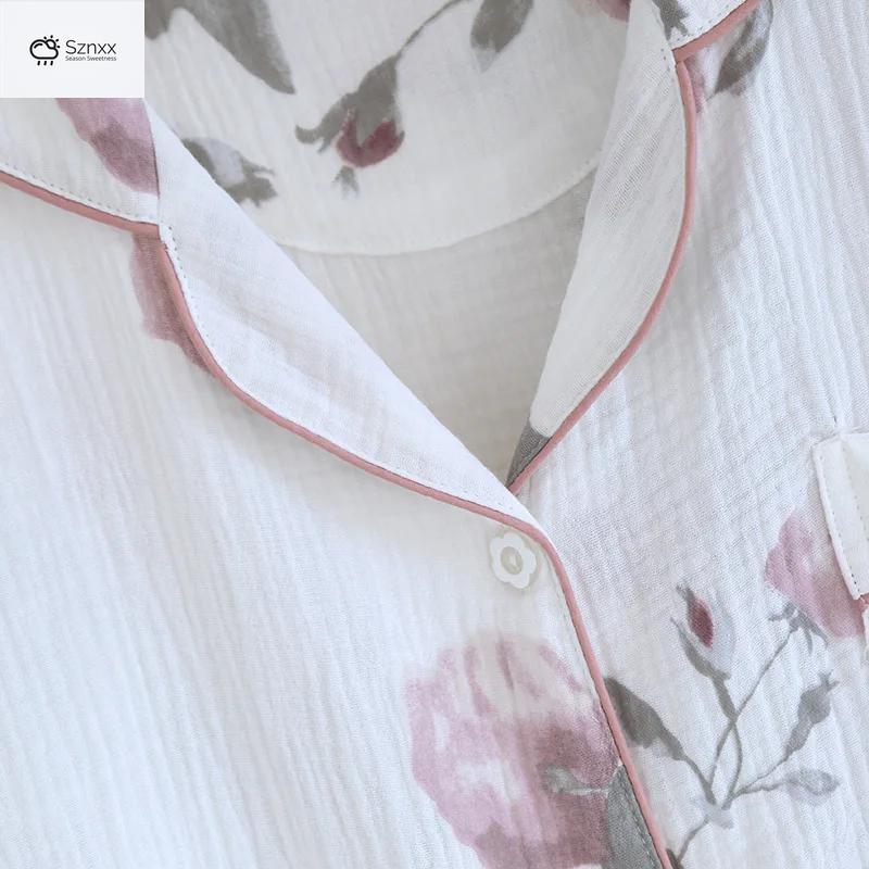 Minimalist Crepe Cotton Long-sleeve Pajama Set