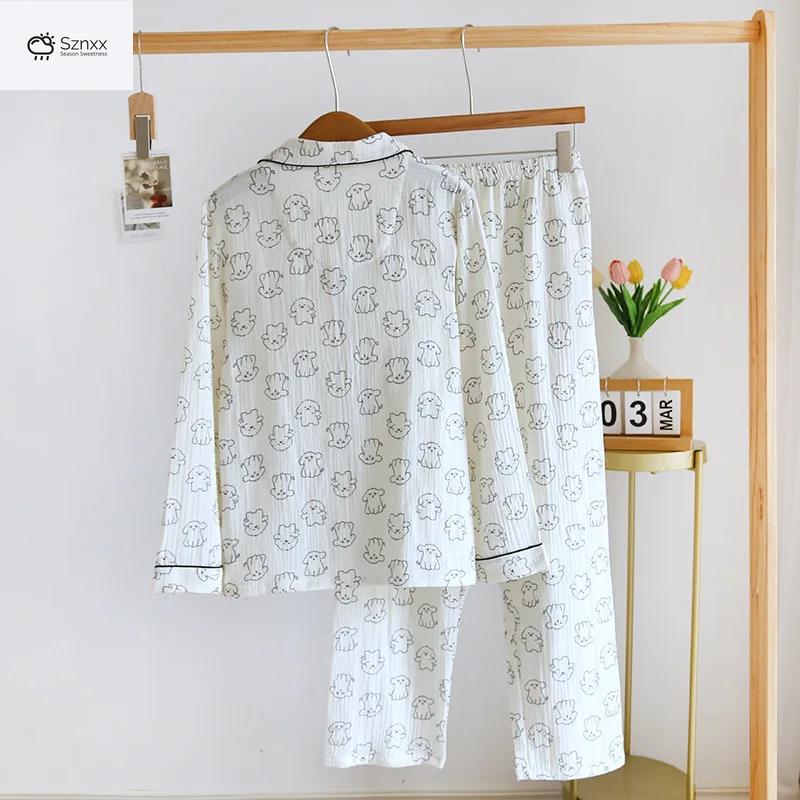 Soft Cotton Crepe Printed Pajama Set For Women