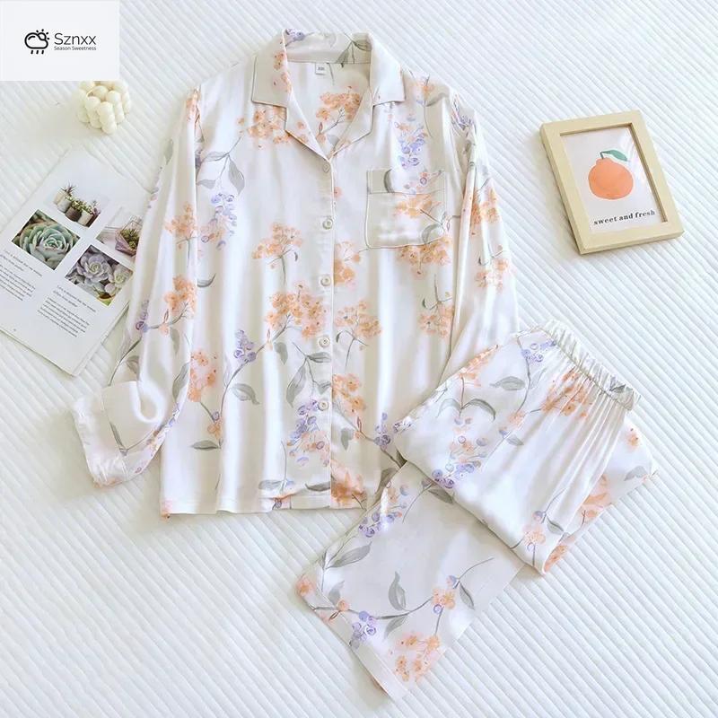 Satin Viscose Floral Pajama Set For Women
