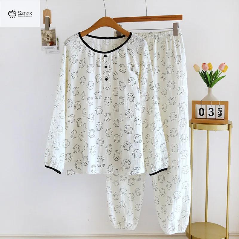 Soft Cotton Crepe Printed Pajama Set For Women
