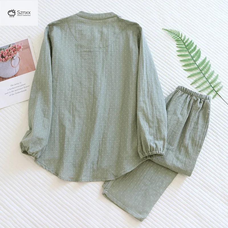 Soft Cotton Long-sleeve Pajama Set For Women