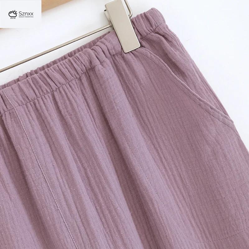 Minimalist Crepe Cotton Long-sleeve Pajama Set