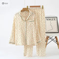 Japanese Crepe Cotton Long-sleeve Pajama Set