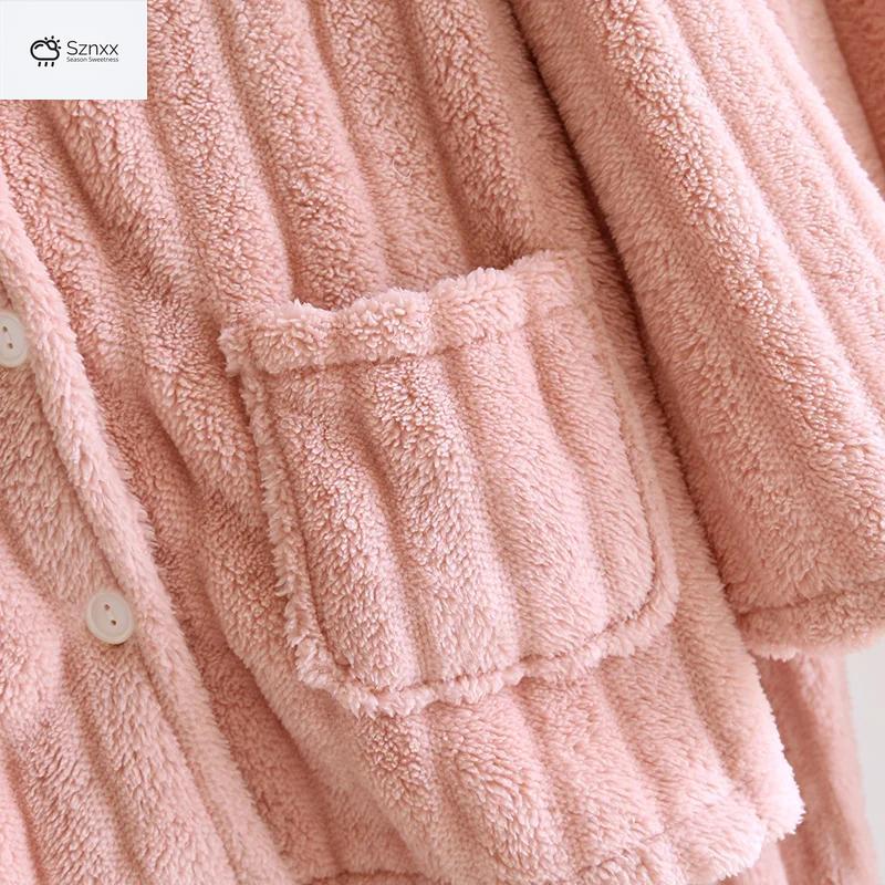 Cozy Flannel Couple Pajama Set Thickened Long-sleeve