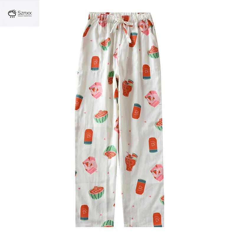 Breathable Loose Cotton Summer Lounge Trousers