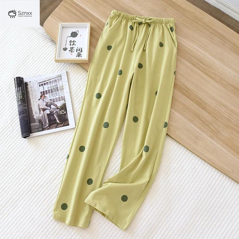 Womens Soft Cotton Knit Lounge Sleep Pants