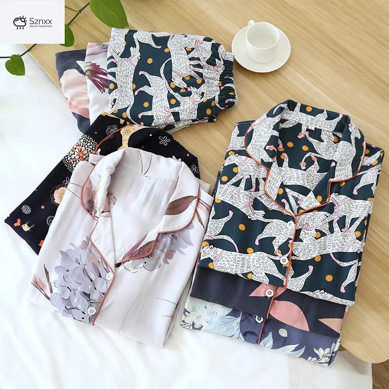 Soft Cartoon Viscose Long-sleeve Ladies Pajama Set