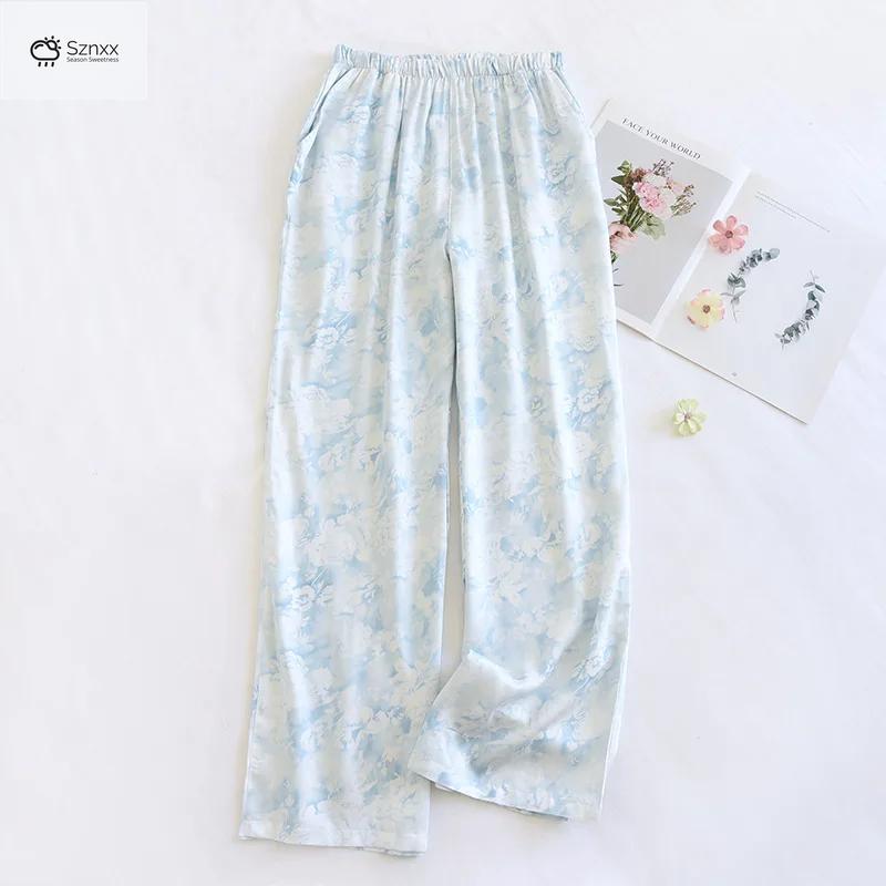Printed Viscose Wide-leg Sleep Lounge Pants