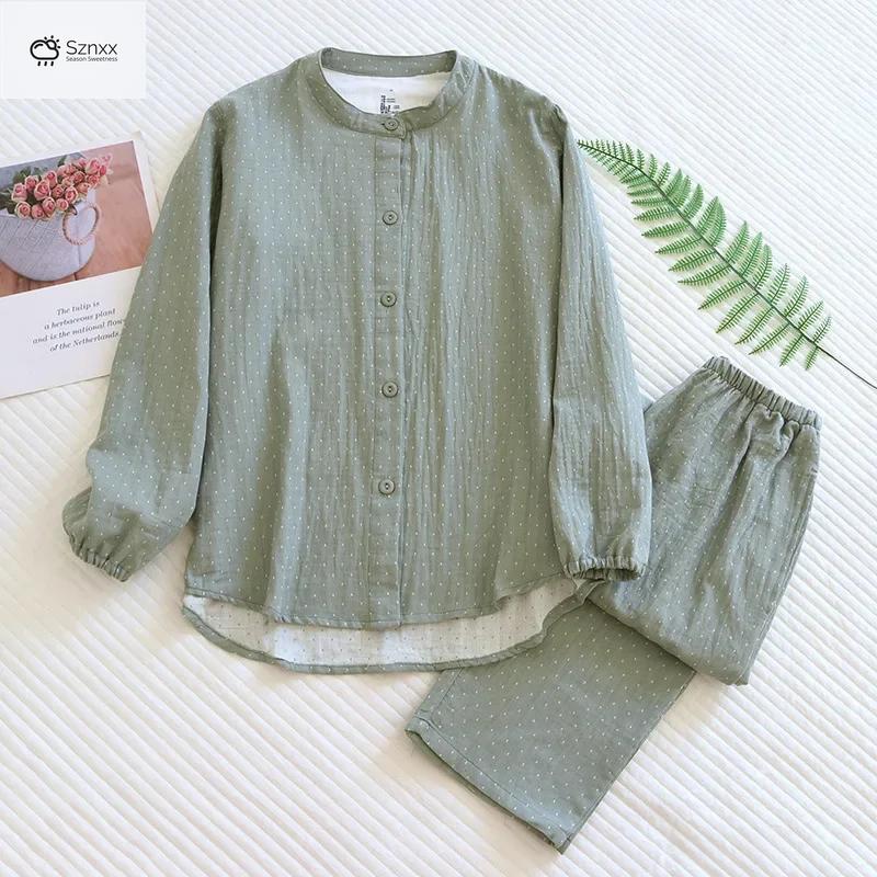 Soft Cotton Long-sleeve Pajama Set For Women