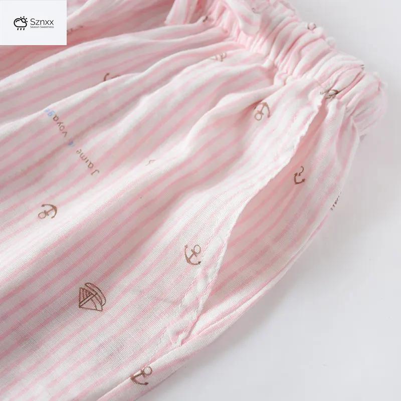 Women’s Lightweight Cotton Gauze Sleep Pants Set