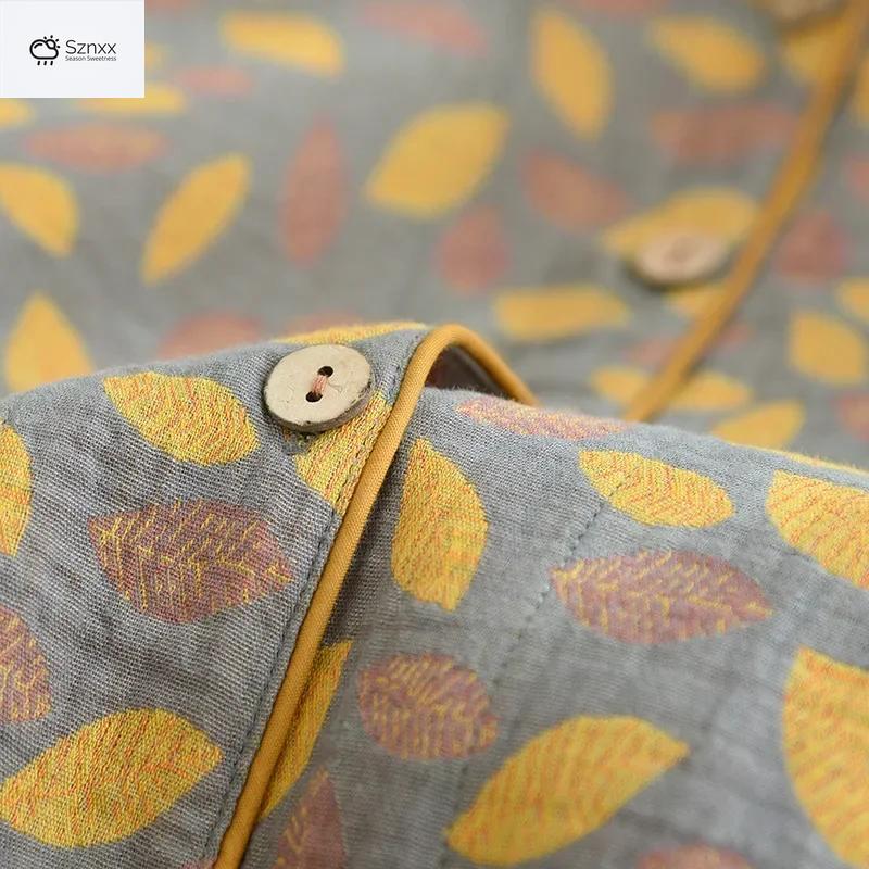 Retro Crepe Cotton Lapel Pajama Set
