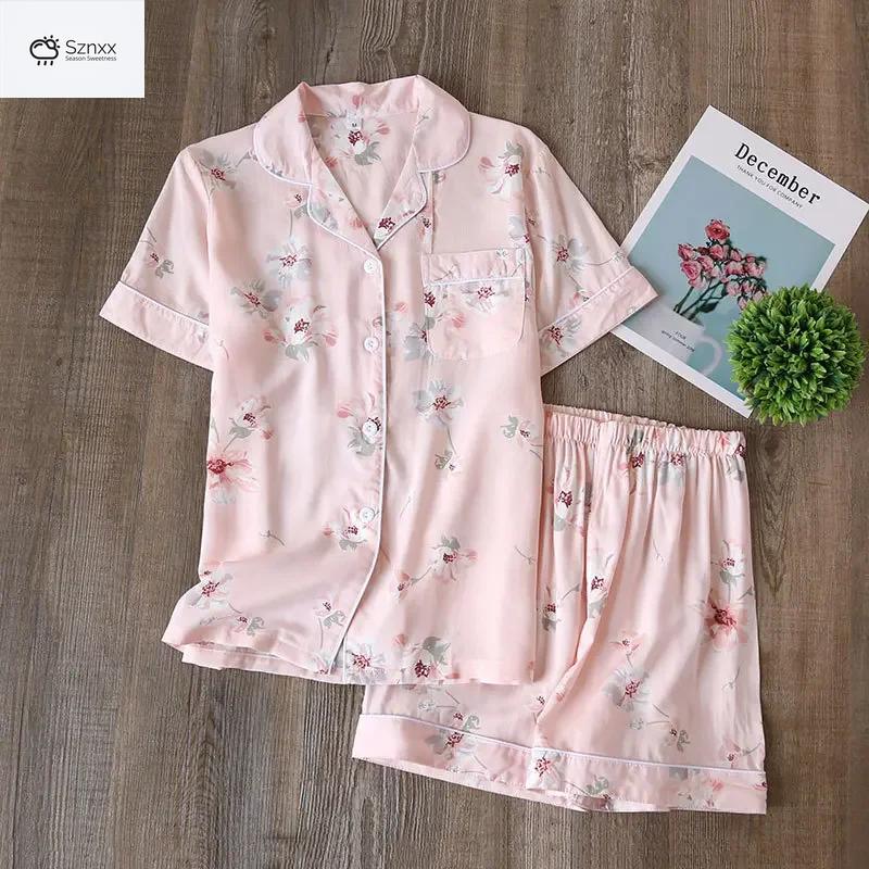 Comfortable Viscose Buckle Pajama Shorts Set