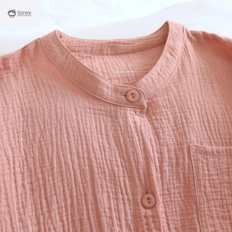 Couple’s Crepe Cotton Long-sleeve Pajama Set