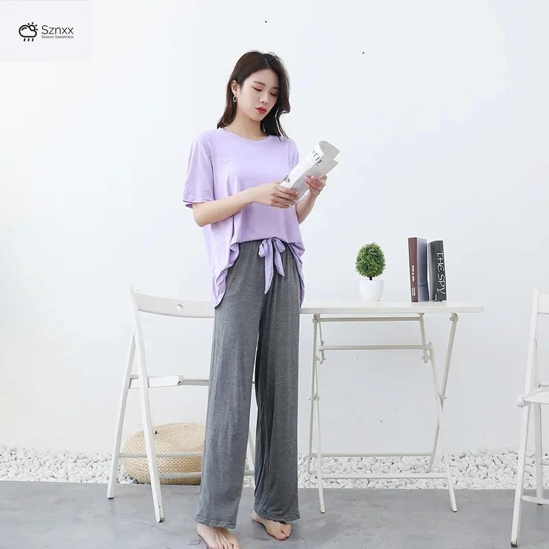Womens Modal Wide Leg Lounge Pants With Flannel Comfort