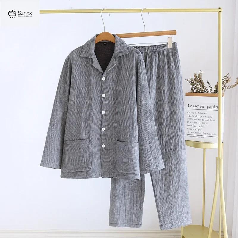 Soft Cotton Couple Long-sleeve Pajama Set
