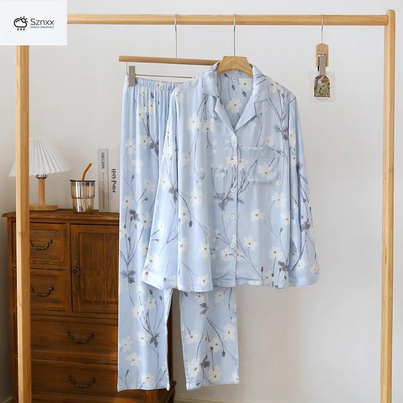 Silky Floral Cotton Pajama Lounge Set