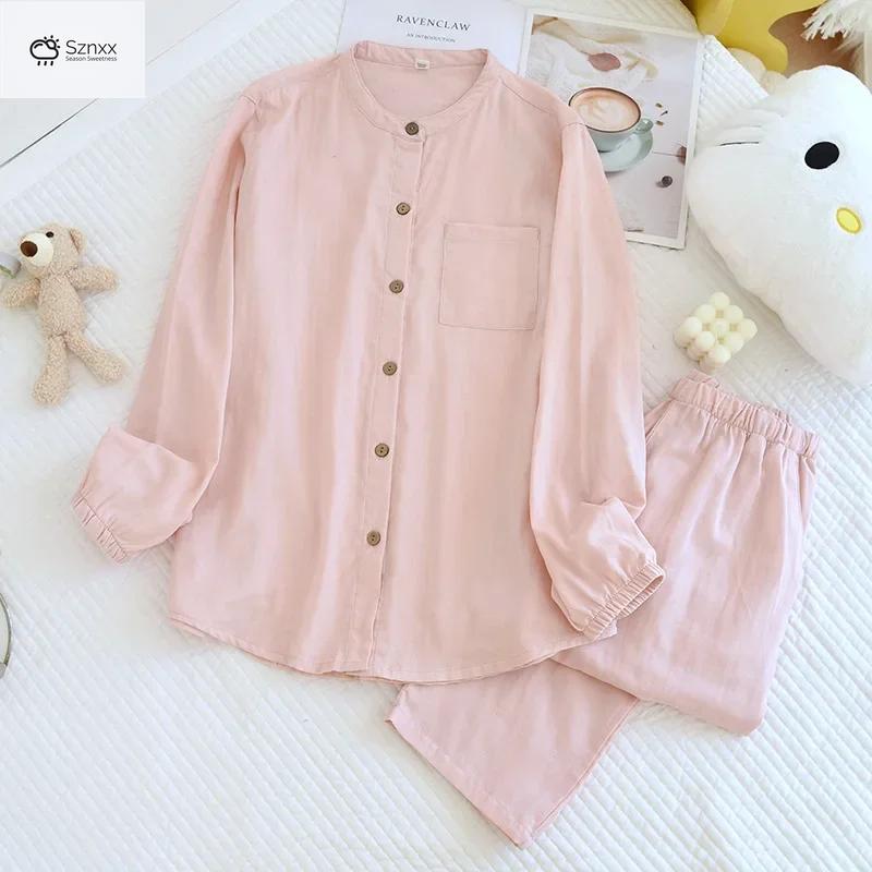 Soft Cotton Couples Long-sleeve Pajama Set
