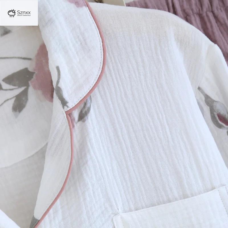 Minimalist Crepe Cotton Long-sleeve Pajama Set