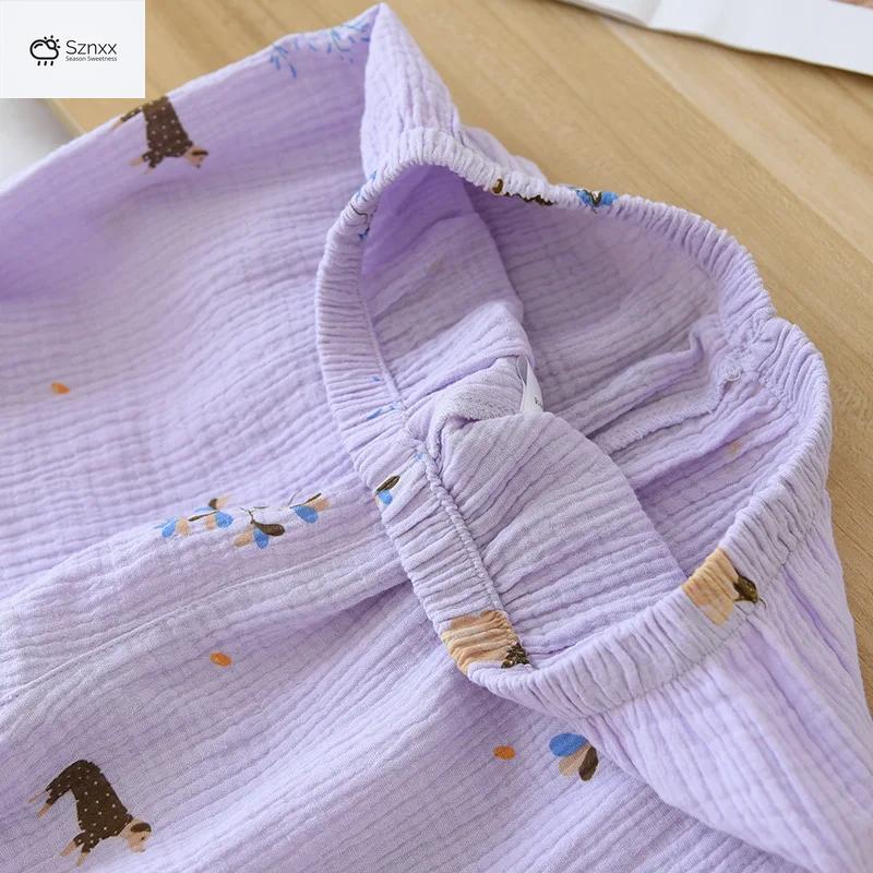 Soft Lavender Cotton Long-sleeve Pajama Set Plus