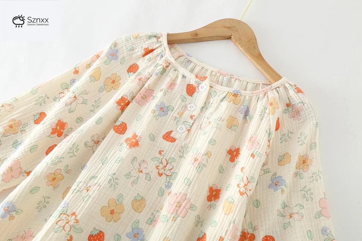 Floral Short-sleeve Cotton Pajama Set With Capris