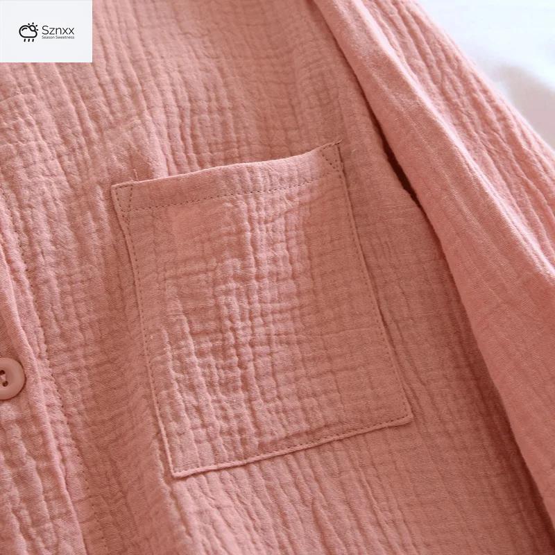 Couple’s Crepe Cotton Long-sleeve Pajama Set