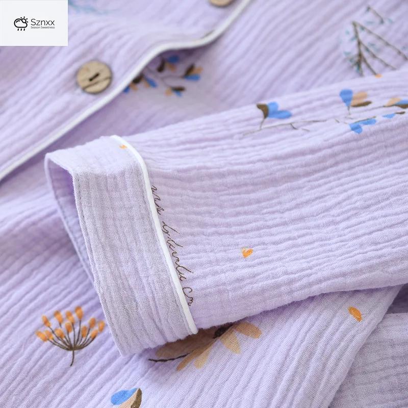 Soft Lavender Cotton Long-sleeve Pajama Set Plus