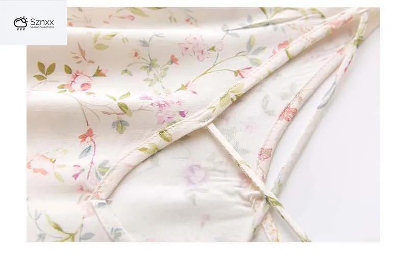 Printed Viscose Camisole Skirt Sleeveless Summer Nightdress