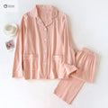 Couple Knitted Cotton Long-sleeve Pajama Set