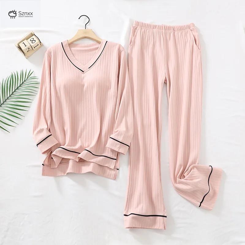 Soft Knit Cotton Pajama Set With Relaxed Fit