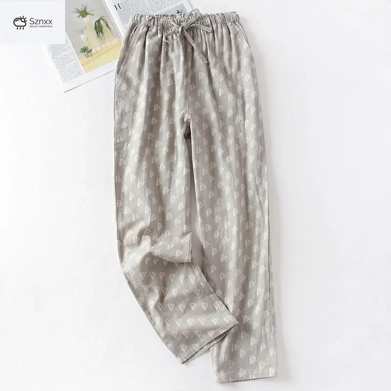 Women’s Lightweight Cotton Gauze Sleep Pants Set