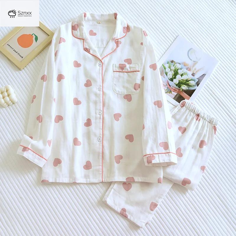 Soft Cotton Long-sleeve Pajama Set For Women