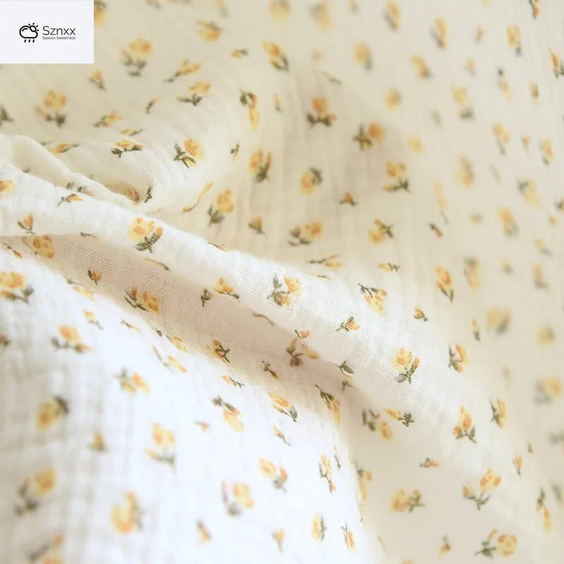 Floral Cotton Crepe Short Sleeve Summer Nightdress