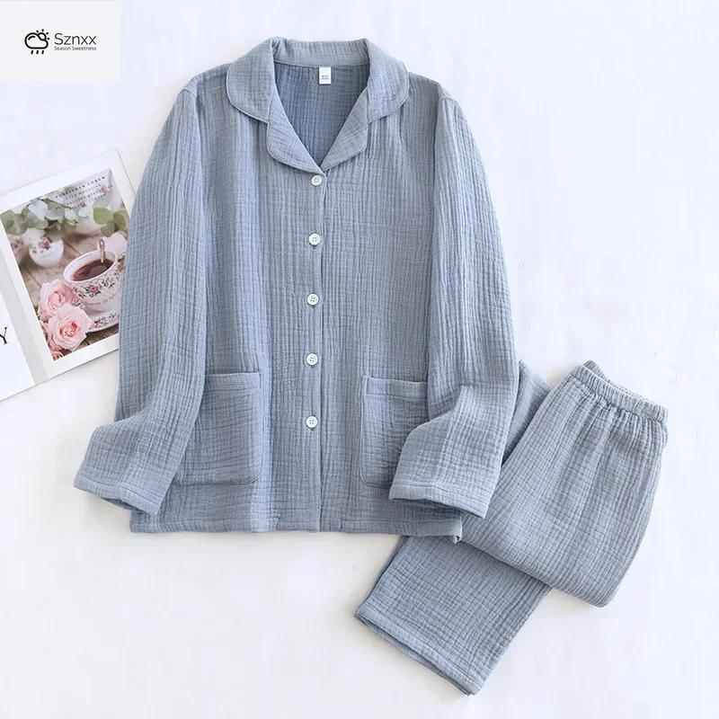 Soft Cotton Couple Long-sleeve Pajama Set