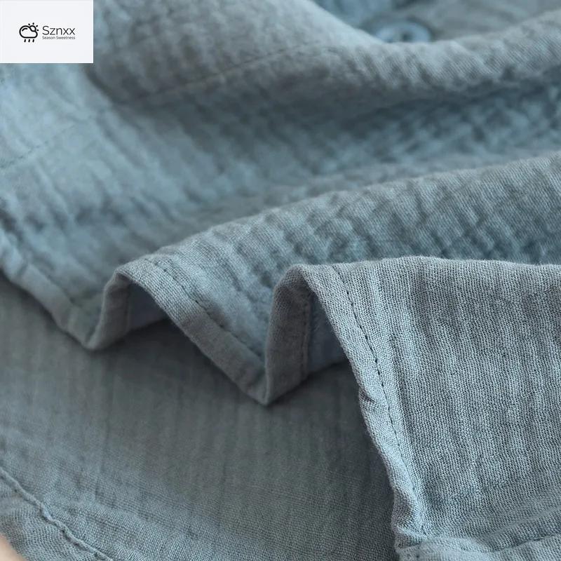 Couple’s Crepe Cotton Long-sleeve Pajama Set
