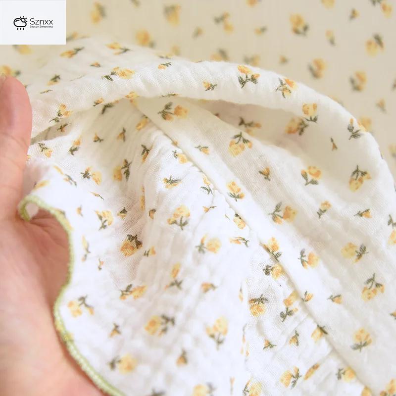 Floral Cotton Crepe Short Sleeve Summer Nightdress