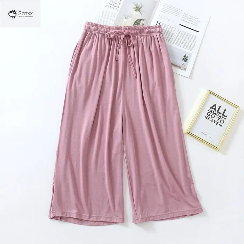 Japanese Loose Modal Cropped Wide-leg Summer Pants