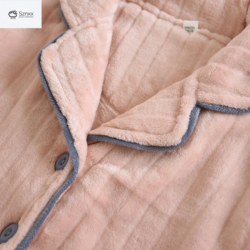 Cozy Flannel Couple Pajama Set Warm Fleece Loungewear