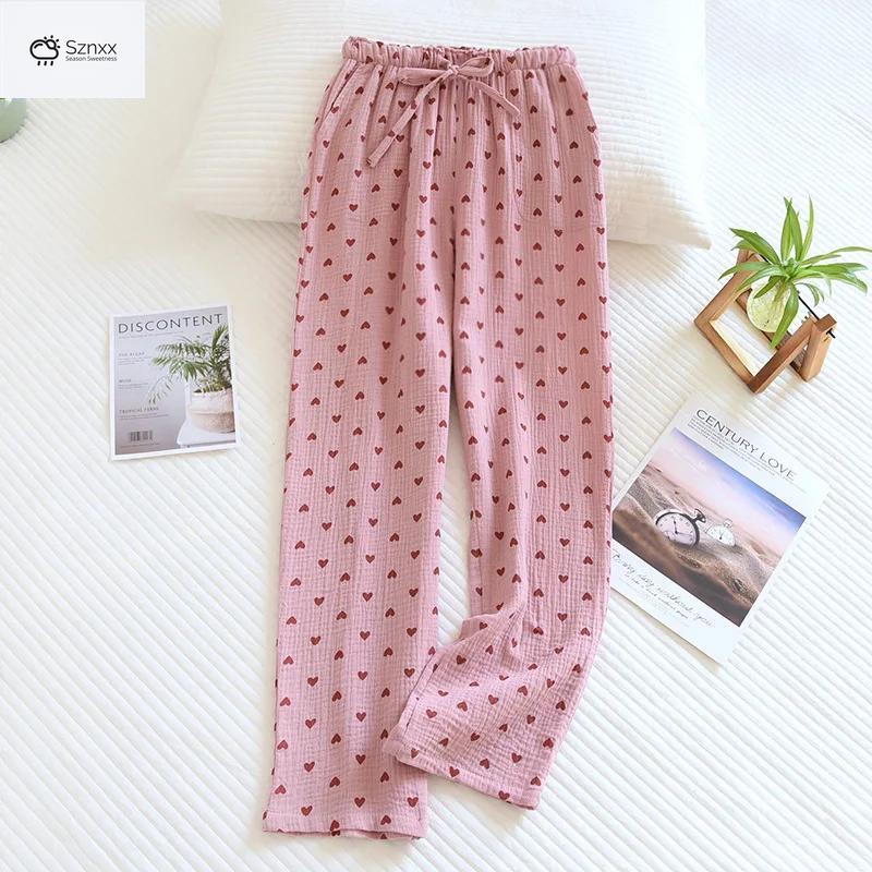 Womens Cotton Crepe Lounge Pajama Trousers