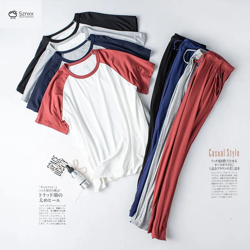 Womens Modal Short-sleeve Pajama Set Lightweight Breathable
