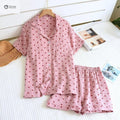 Breathable Cotton Crepe Loungewear Shorts Pajama Set