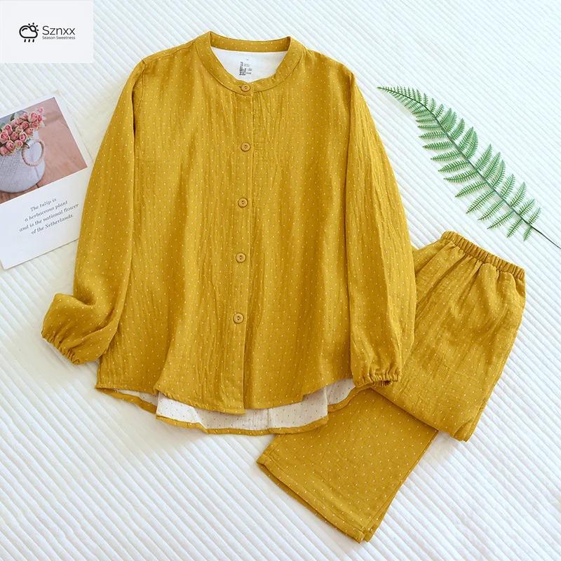 Soft Cotton Long-sleeve Pajama Set For Women
