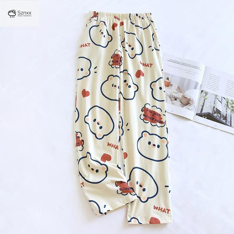 Soft Cotton Knitted Cartoon Pajama Pants