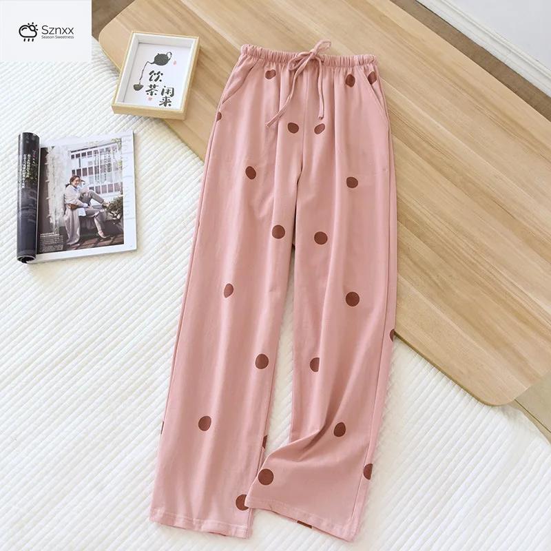 Womens Soft Cotton Knit Lounge Sleep Pants