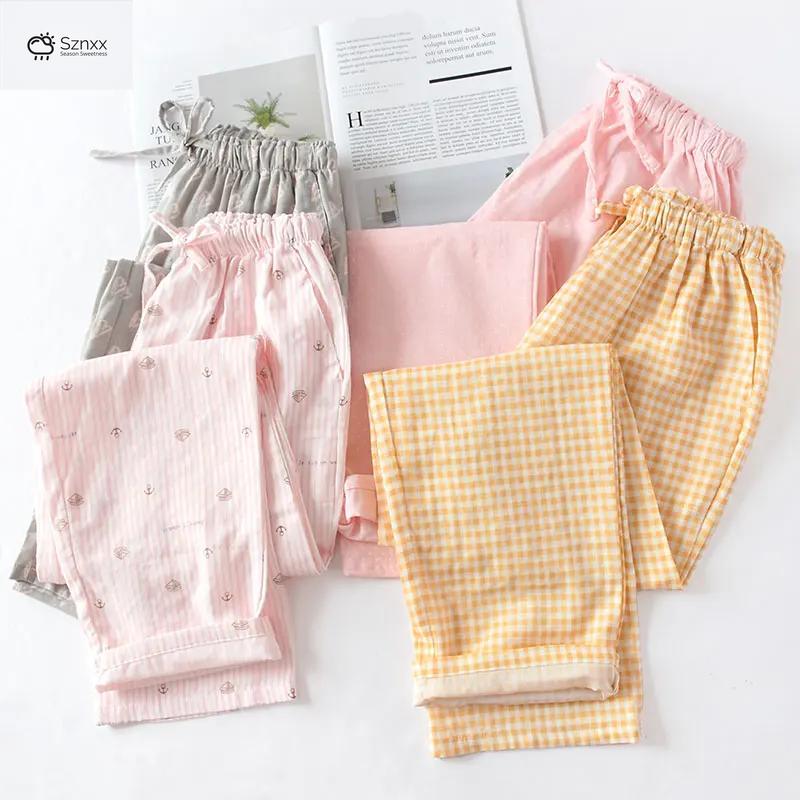 Women’s Lightweight Cotton Gauze Sleep Pants Set