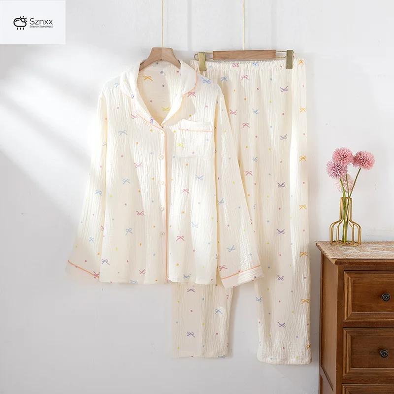 Soft Cotton Crepe Long Sleeve Pajama Set