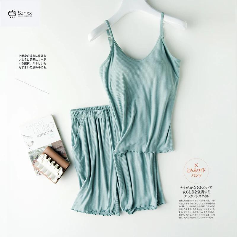 Japanese Lace Bralette Set With Padded Camisole Shorts