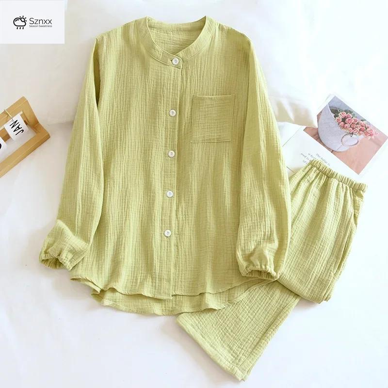 Couple’s Crepe Cotton Long-sleeve Pajama Set