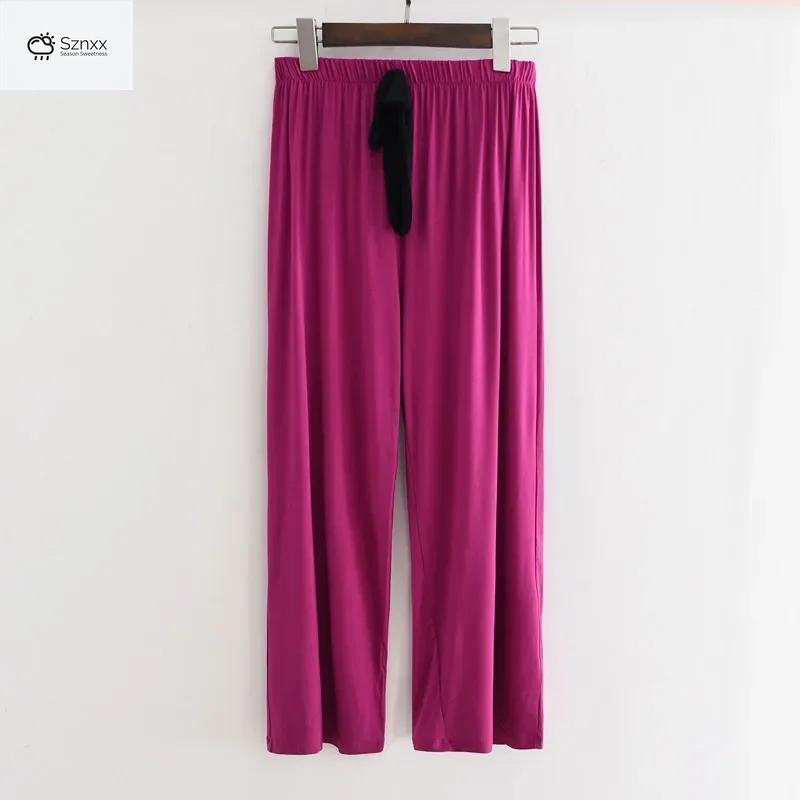 Womens Modal Wide Leg Lounge Pants With Flannel Comfort